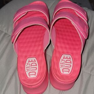 Hey Dude Women's Pink Platform Sandals